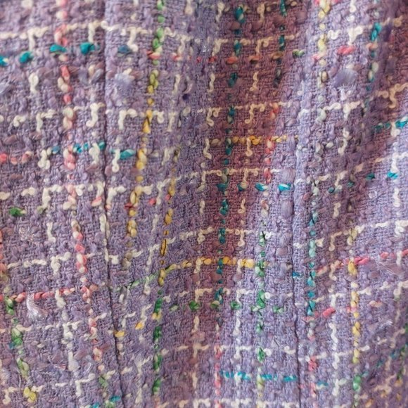 Requirements Women’s Purple Polyester Blend Tweed Blazer Jacket Size 10 - Picture 4 of 8